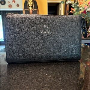 Black Leather Men's Clutch by A. Testoni